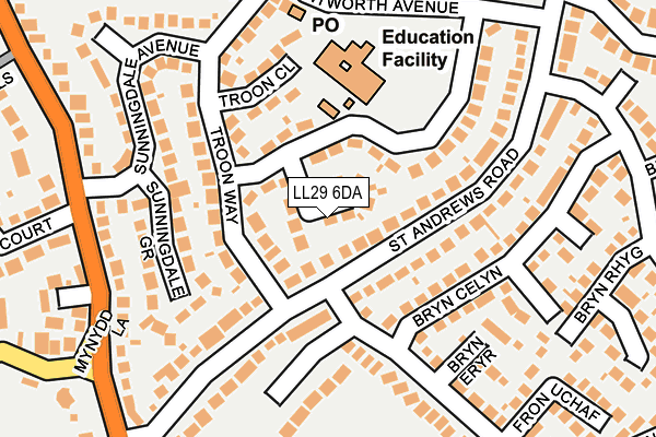 LL29 6DA map - OS OpenMap – Local (Ordnance Survey)