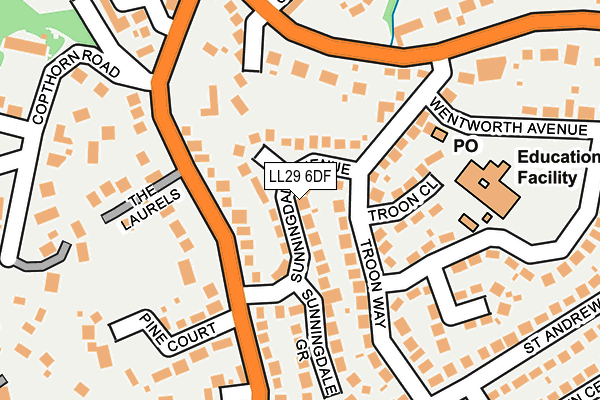 LL29 6DF map - OS OpenMap – Local (Ordnance Survey)