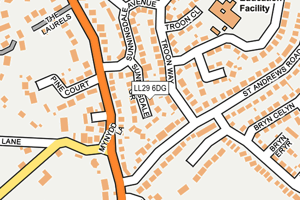 LL29 6DG map - OS OpenMap – Local (Ordnance Survey)