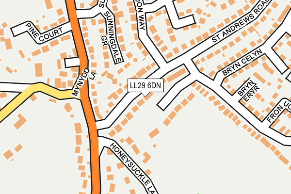 LL29 6DN map - OS OpenMap – Local (Ordnance Survey)