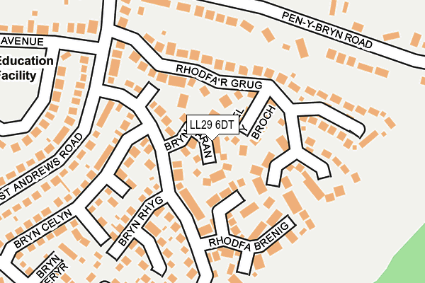 LL29 6DT map - OS OpenMap – Local (Ordnance Survey)