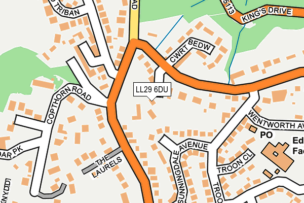 LL29 6DU map - OS OpenMap – Local (Ordnance Survey)