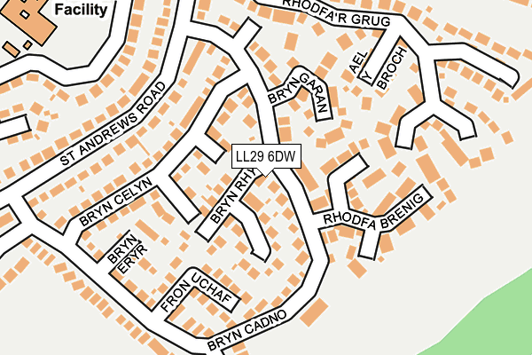 LL29 6DW map - OS OpenMap – Local (Ordnance Survey)