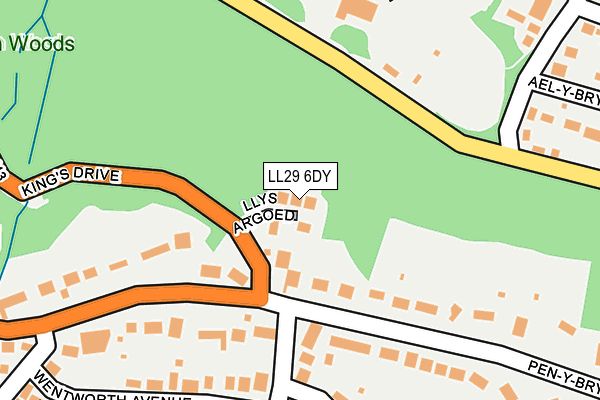LL29 6DY map - OS OpenMap – Local (Ordnance Survey)