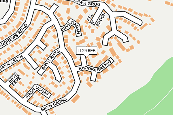 LL29 6EB map - OS OpenMap – Local (Ordnance Survey)