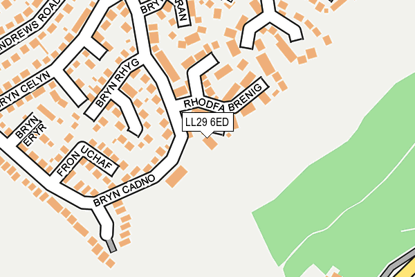 LL29 6ED map - OS OpenMap – Local (Ordnance Survey)