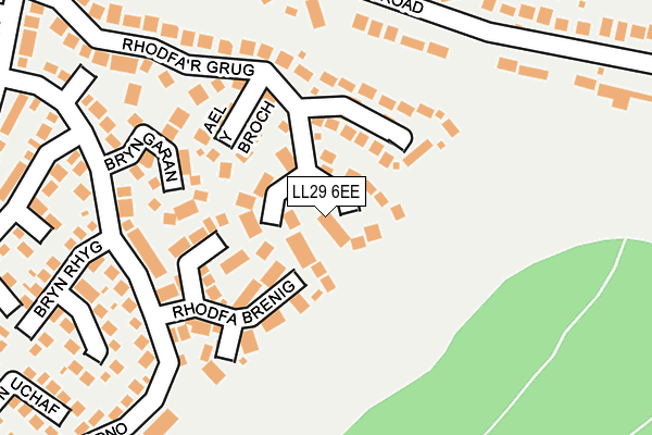 LL29 6EE map - OS OpenMap – Local (Ordnance Survey)
