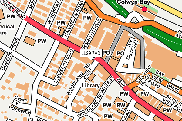 LL29 7AD map - OS OpenMap – Local (Ordnance Survey)