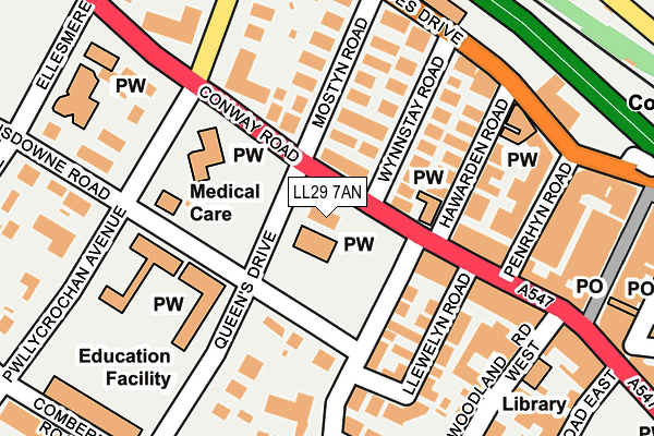 LL29 7AN map - OS OpenMap – Local (Ordnance Survey)