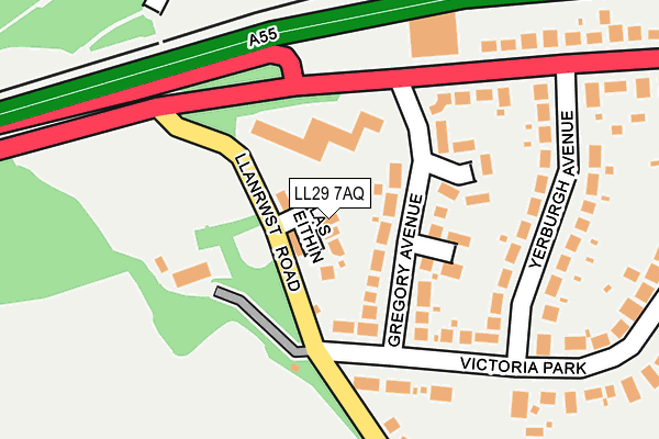 LL29 7AQ map - OS OpenMap – Local (Ordnance Survey)
