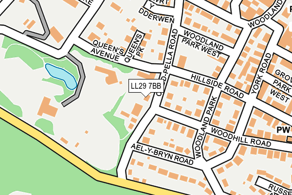 LL29 7BB map - OS OpenMap – Local (Ordnance Survey)