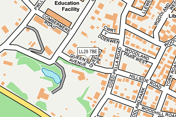 LL29 7BE map - OS OpenMap – Local (Ordnance Survey)