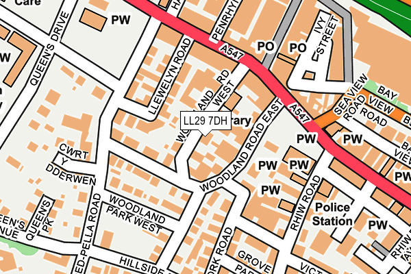 LL29 7DH map - OS OpenMap – Local (Ordnance Survey)