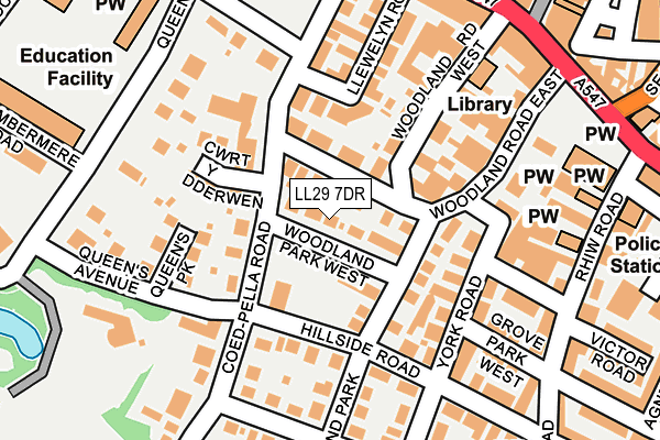 LL29 7DR map - OS OpenMap – Local (Ordnance Survey)