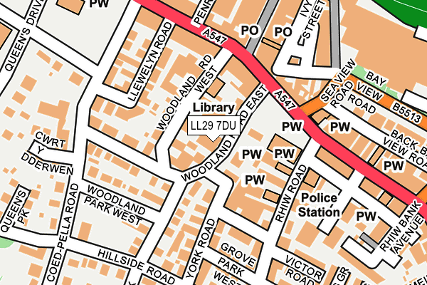 LL29 7DU map - OS OpenMap – Local (Ordnance Survey)