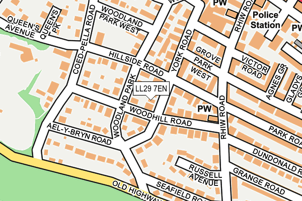 LL29 7EN map - OS OpenMap – Local (Ordnance Survey)