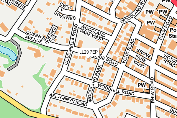 LL29 7EP map - OS OpenMap – Local (Ordnance Survey)
