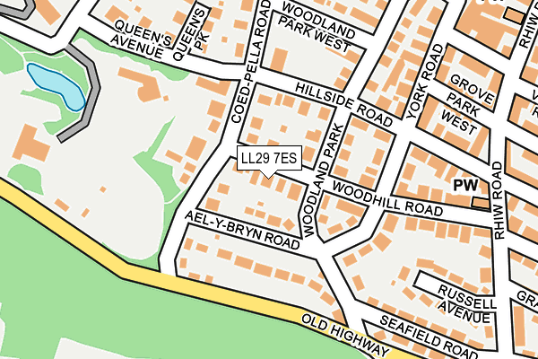 LL29 7ES map - OS OpenMap – Local (Ordnance Survey)