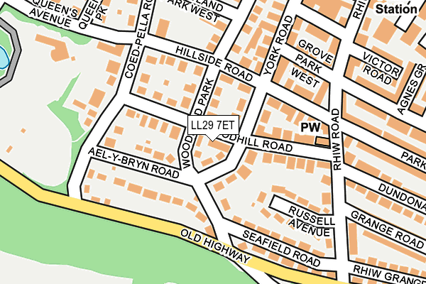 LL29 7ET map - OS OpenMap – Local (Ordnance Survey)