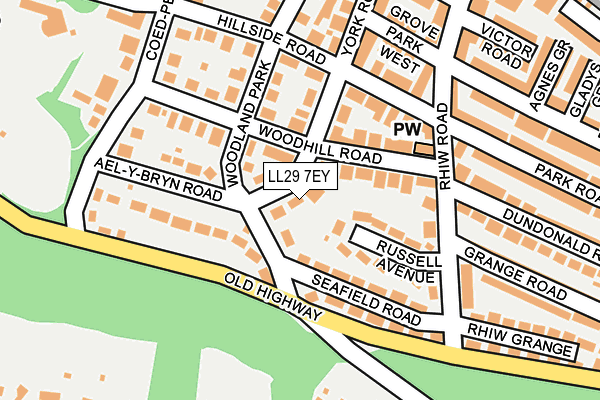 LL29 7EY map - OS OpenMap – Local (Ordnance Survey)