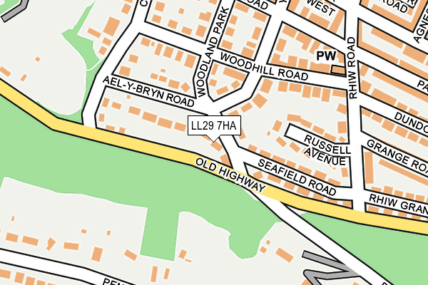 LL29 7HA map - OS OpenMap – Local (Ordnance Survey)