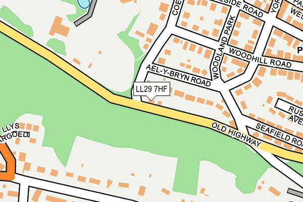 LL29 7HF map - OS OpenMap – Local (Ordnance Survey)