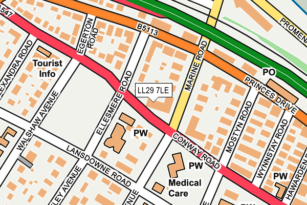 LL29 7LE map - OS OpenMap – Local (Ordnance Survey)