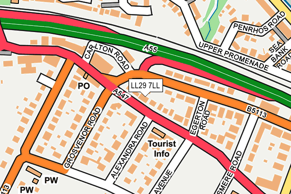 LL29 7LL map - OS OpenMap – Local (Ordnance Survey)