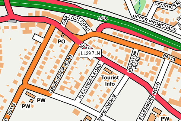 LL29 7LN map - OS OpenMap – Local (Ordnance Survey)