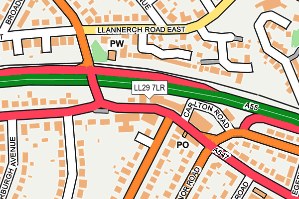 LL29 7LR map - OS OpenMap – Local (Ordnance Survey)