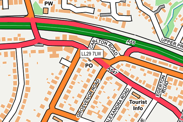 LL29 7LW map - OS OpenMap – Local (Ordnance Survey)