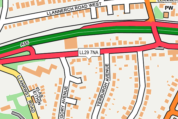 LL29 7NA map - OS OpenMap – Local (Ordnance Survey)