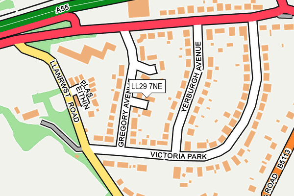 LL29 7NE map - OS OpenMap – Local (Ordnance Survey)