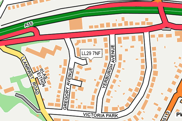 LL29 7NF map - OS OpenMap – Local (Ordnance Survey)