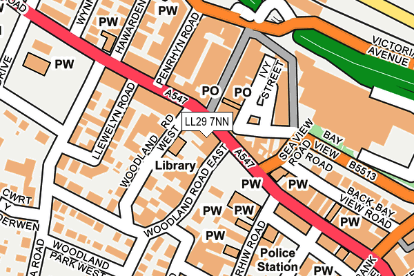 LL29 7NN map - OS OpenMap – Local (Ordnance Survey)