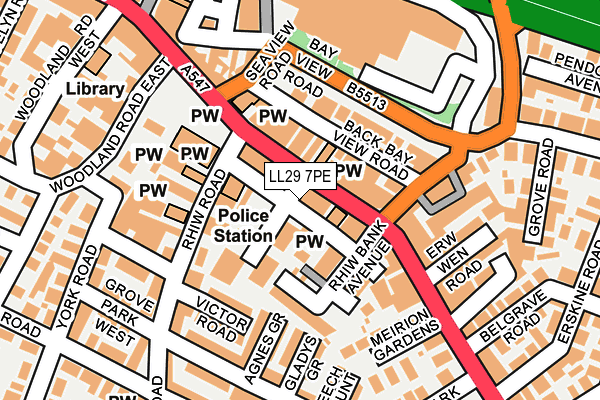 LL29 7PE map - OS OpenMap – Local (Ordnance Survey)