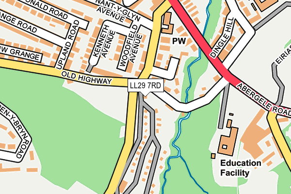 LL29 7RD map - OS OpenMap – Local (Ordnance Survey)