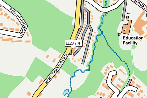 LL29 7RF map - OS OpenMap – Local (Ordnance Survey)