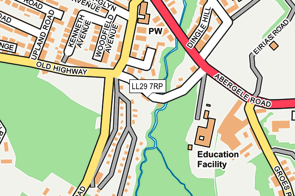 LL29 7RP map - OS OpenMap – Local (Ordnance Survey)