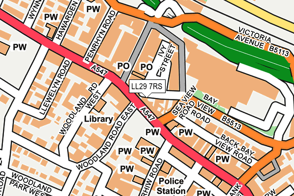 LL29 7RS map - OS OpenMap – Local (Ordnance Survey)