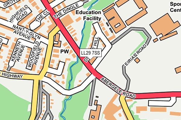 LL29 7SS map - OS OpenMap – Local (Ordnance Survey)