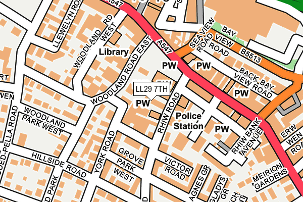 LL29 7TH map - OS OpenMap – Local (Ordnance Survey)