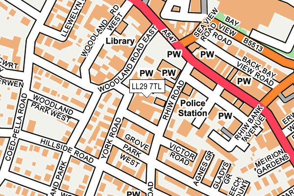 LL29 7TL map - OS OpenMap – Local (Ordnance Survey)