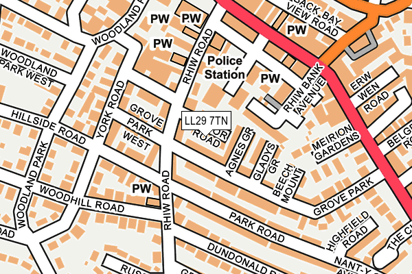 LL29 7TN map - OS OpenMap – Local (Ordnance Survey)