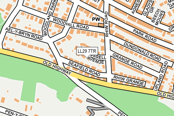 LL29 7TR map - OS OpenMap – Local (Ordnance Survey)