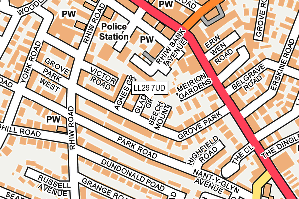 LL29 7UD map - OS OpenMap – Local (Ordnance Survey)