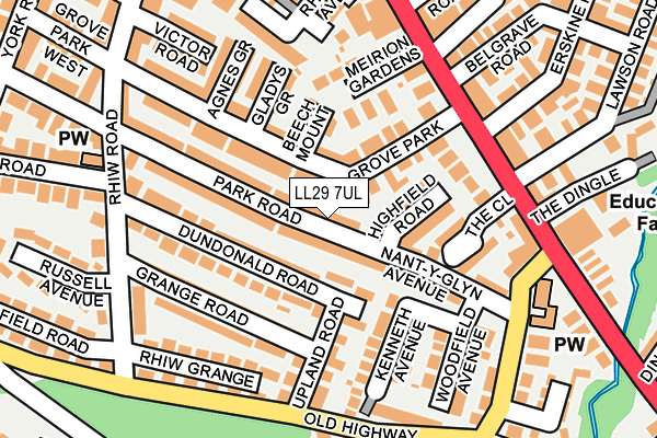 LL29 7UL map - OS OpenMap – Local (Ordnance Survey)