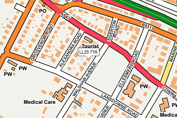 LL29 7YA map - OS OpenMap – Local (Ordnance Survey)