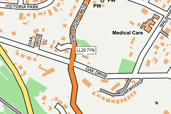 LL29 7YN map - OS OpenMap – Local (Ordnance Survey)