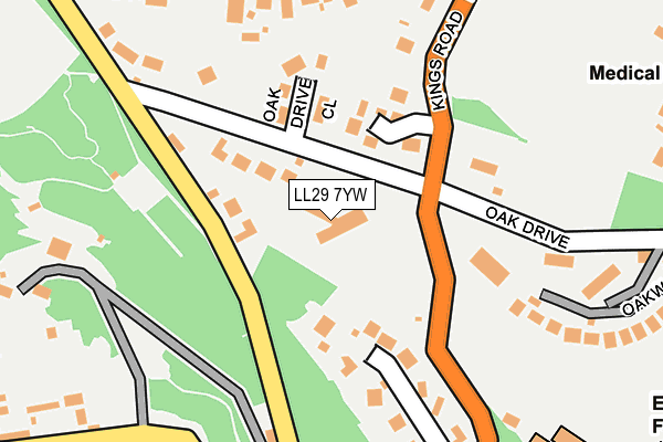 LL29 7YW map - OS OpenMap – Local (Ordnance Survey)